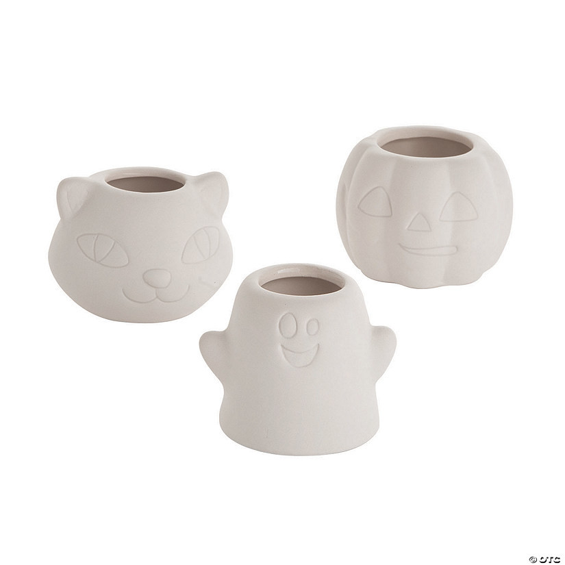 DIY Mini Ceramic Halloween Planters - 12 Pc. | Oriental Trading Company