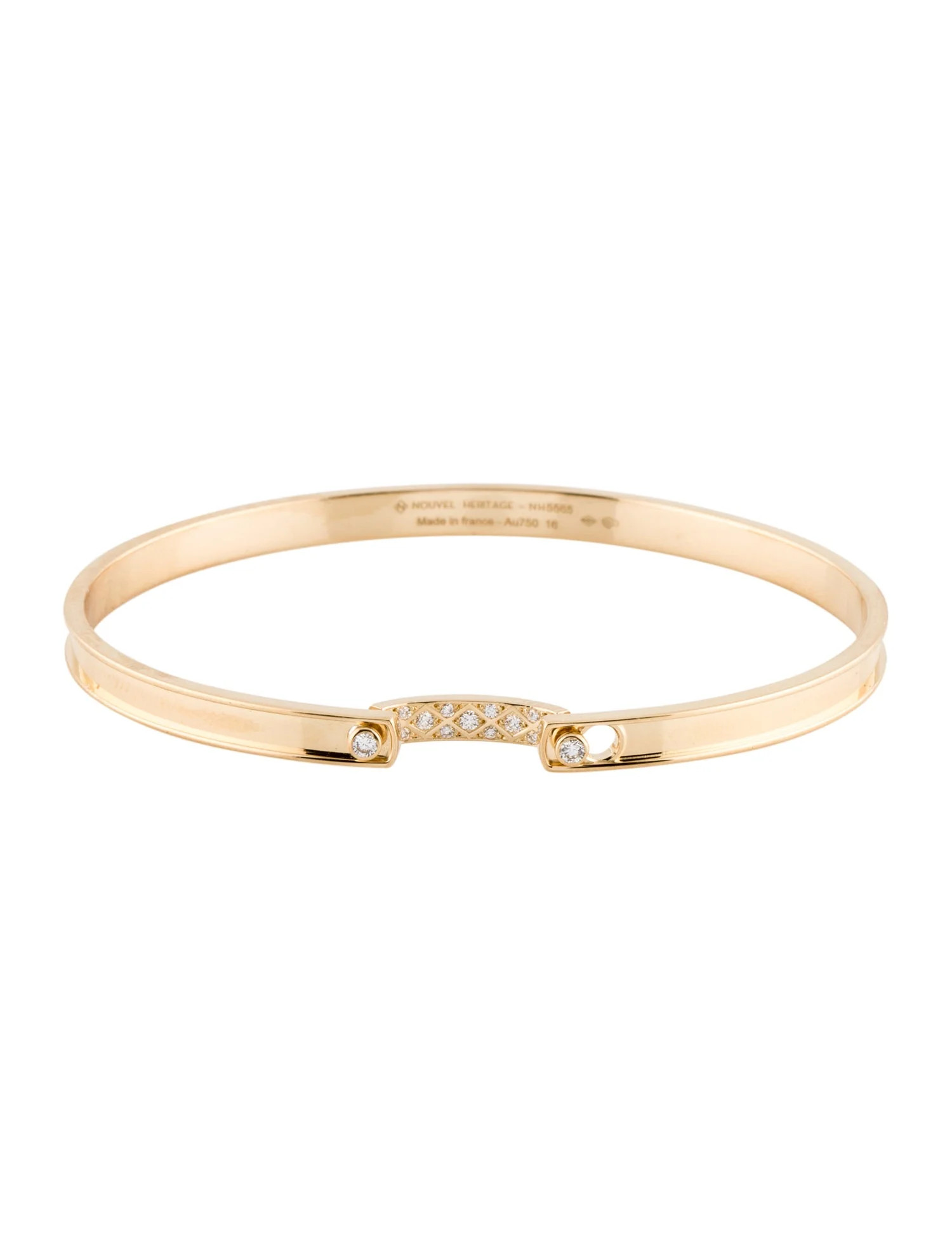 18K Diamond Parisian Stroll Mood Bangle Bracelet | The RealReal