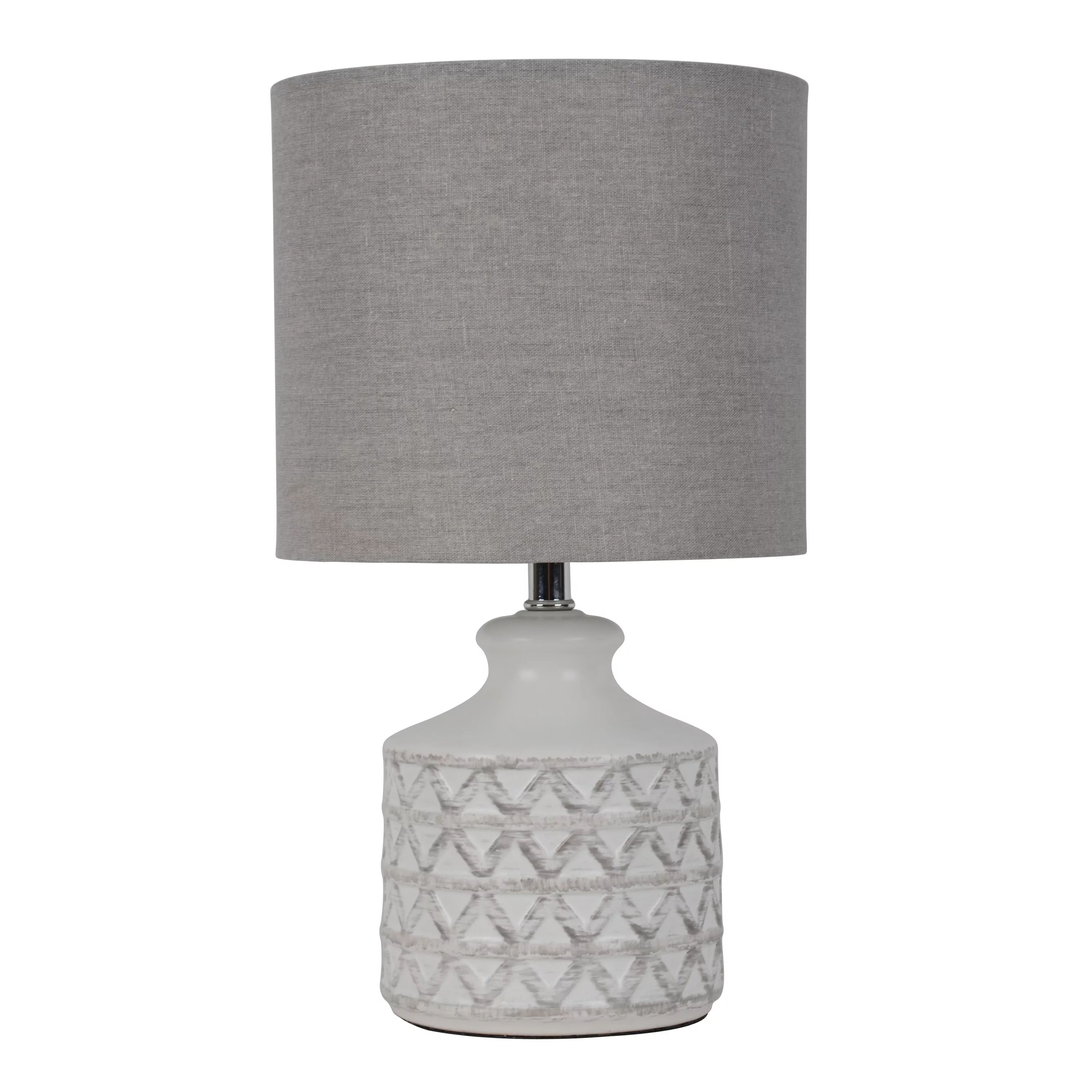 Better Homes & Gardens Diamond Weave Ceramic Table Lamp, Distressed White | Walmart (US)