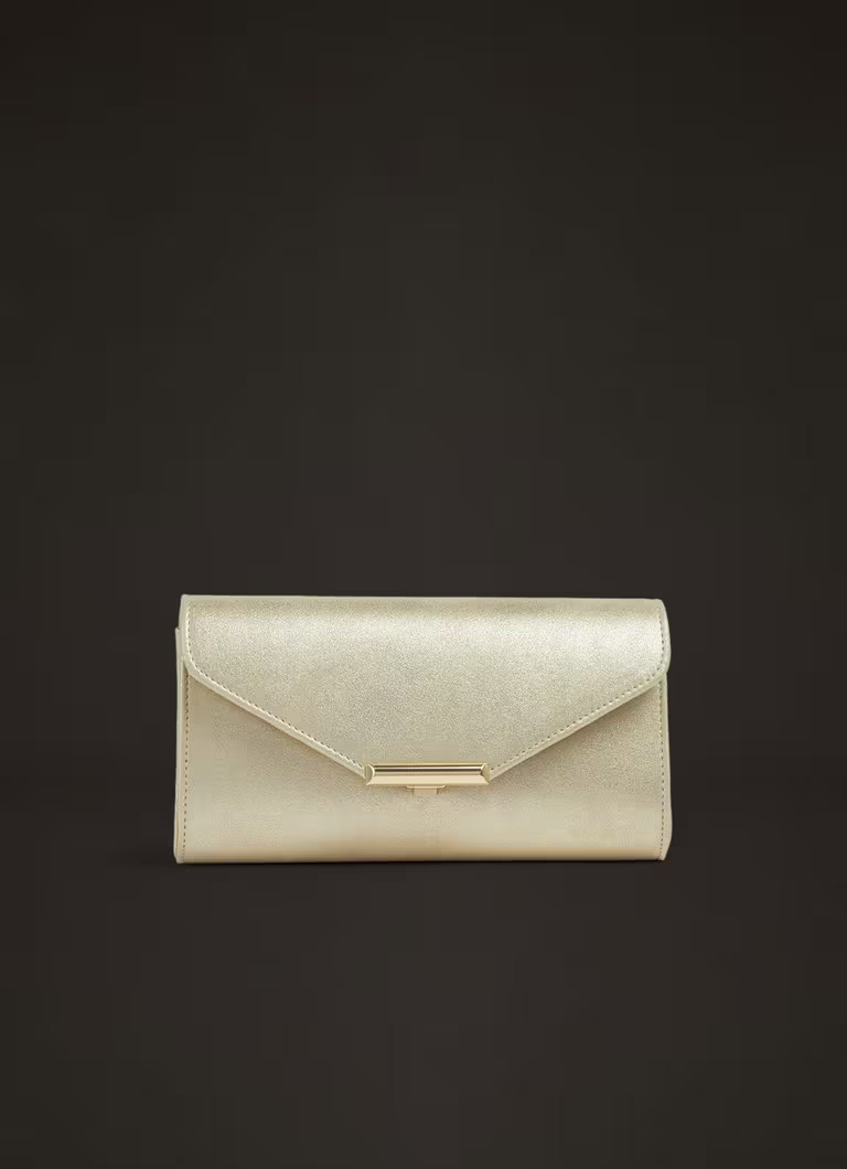 Lucy Soft Gold Suede Clutch | L.K. Bennett (UK)