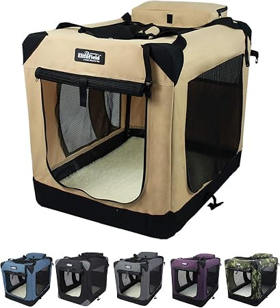 EliteField 3-Door Folding Soft Dog Crate with Carrying Bag and Fleece Bed (2 Year Warranty), Indo... | Amazon (US)