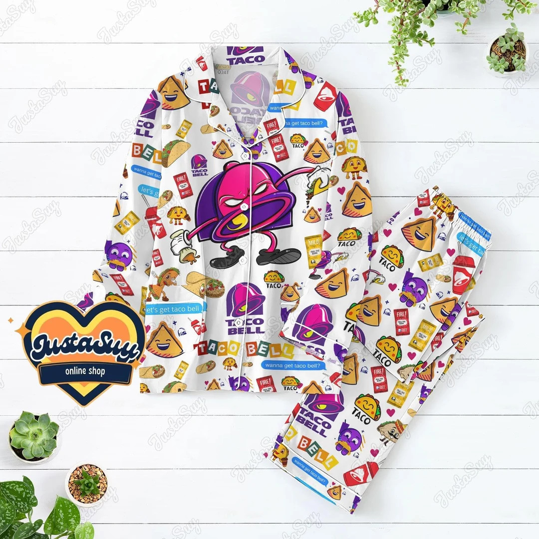 Taco Bell Pajamas Set, Taco Bell Shirt, Taco Bell Pajamas, Women Pajamas Set, Taco Bell Pants, Ta... | Etsy (US)