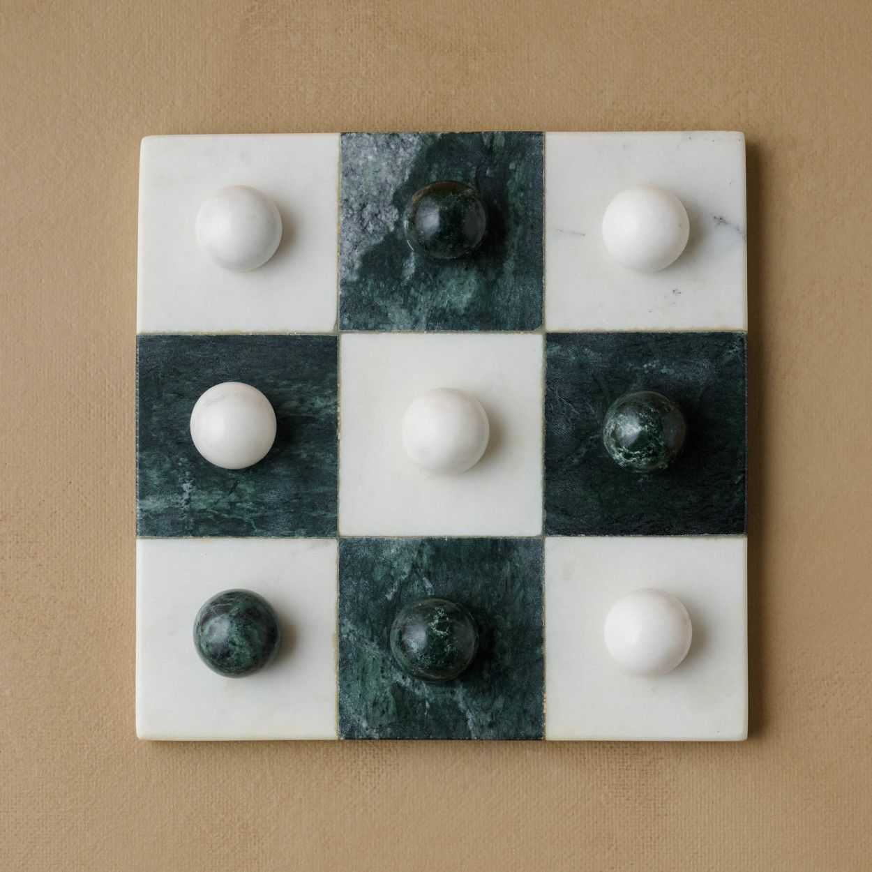 Green and White Marble Tic Tac Toe | Magnolia