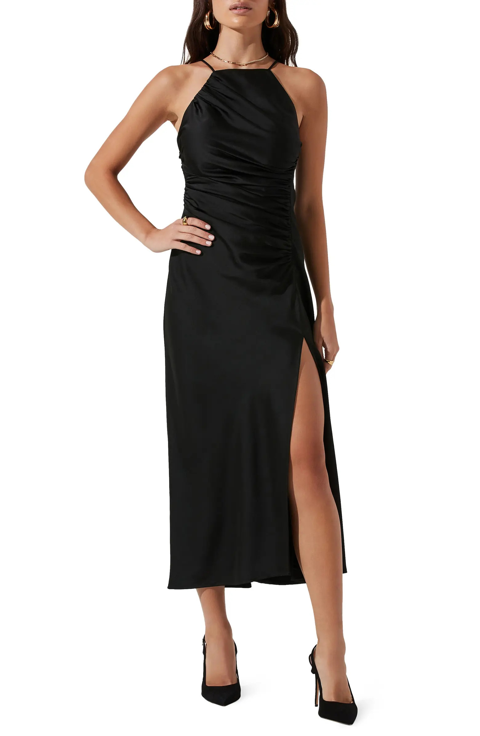 ASTR the Label Halter Neck Satin Maxi Dress | Nordstrom | Nordstrom