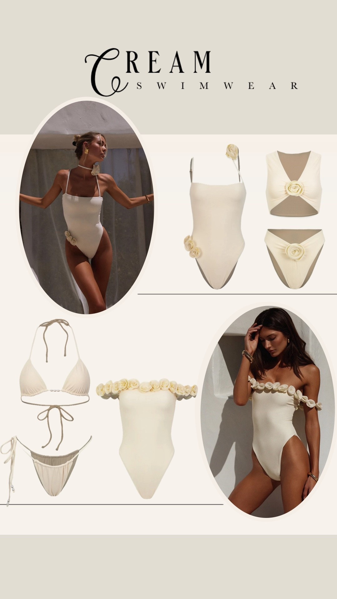 Cream swimwear and fashion 🤍

#cream #swimsuit #bikini #vacation #travel one piece denim jacket sweater skirt dress 

#LTKTravel #LTKOver40 #LTKValentine