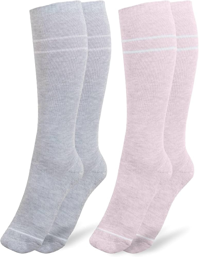 Premium Maternity Compression Socks (2-Pack) | Soft Pink & Grey Heather | Amazon (US)