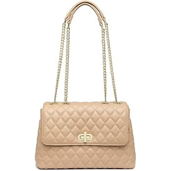 ER.Roulour Quilted Crossbody Bags for Women, Trendy Roomy Shoulder Handbags with Flap Gold Hardwa... | Amazon (US)