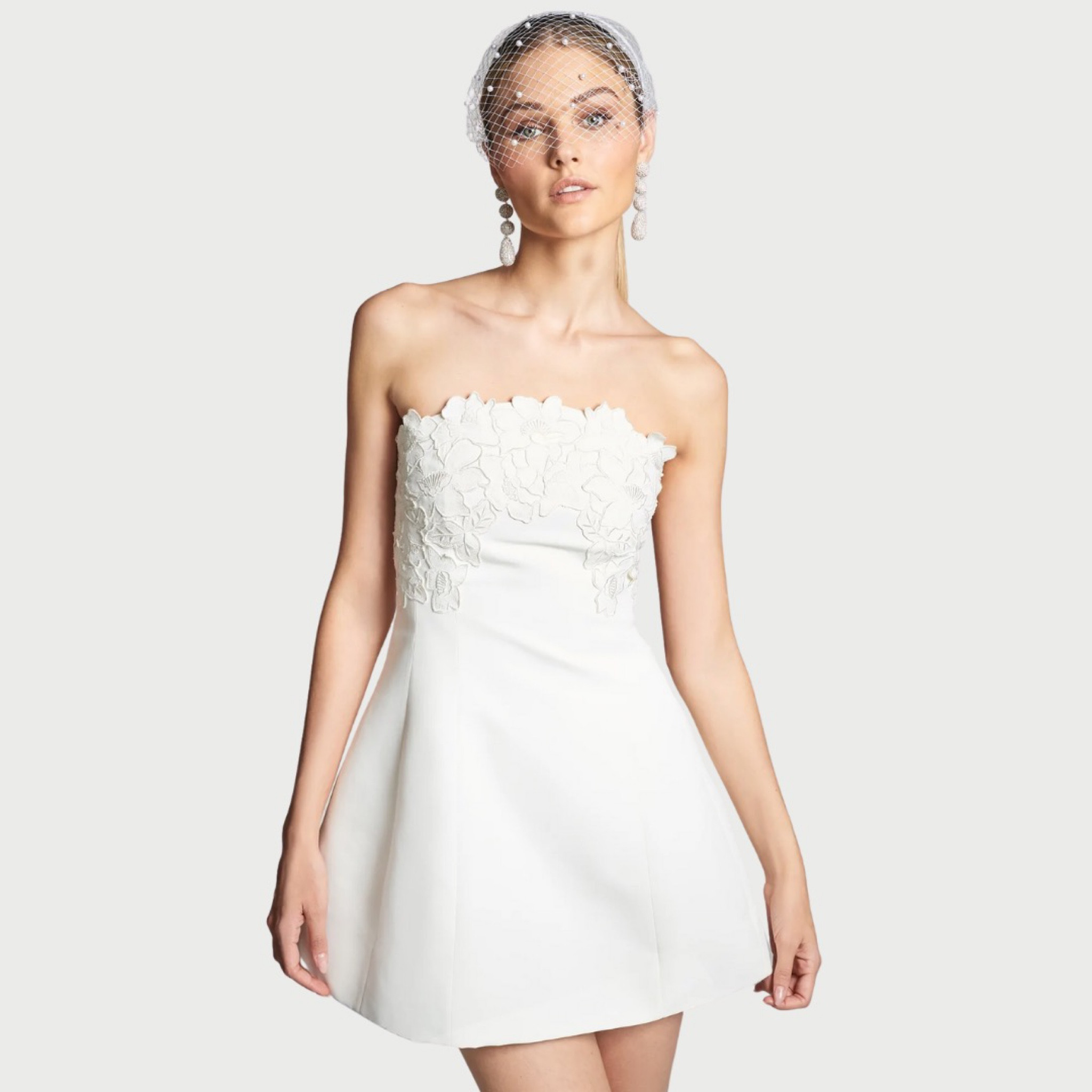 obsessed with the silhouette of this dress!!! love it for a reception dress, bridal shower dress, engagement photos, or other wedding wardrobe!!! #bridal 

#LTKwedding #LTKFind #LTKSeasonal
