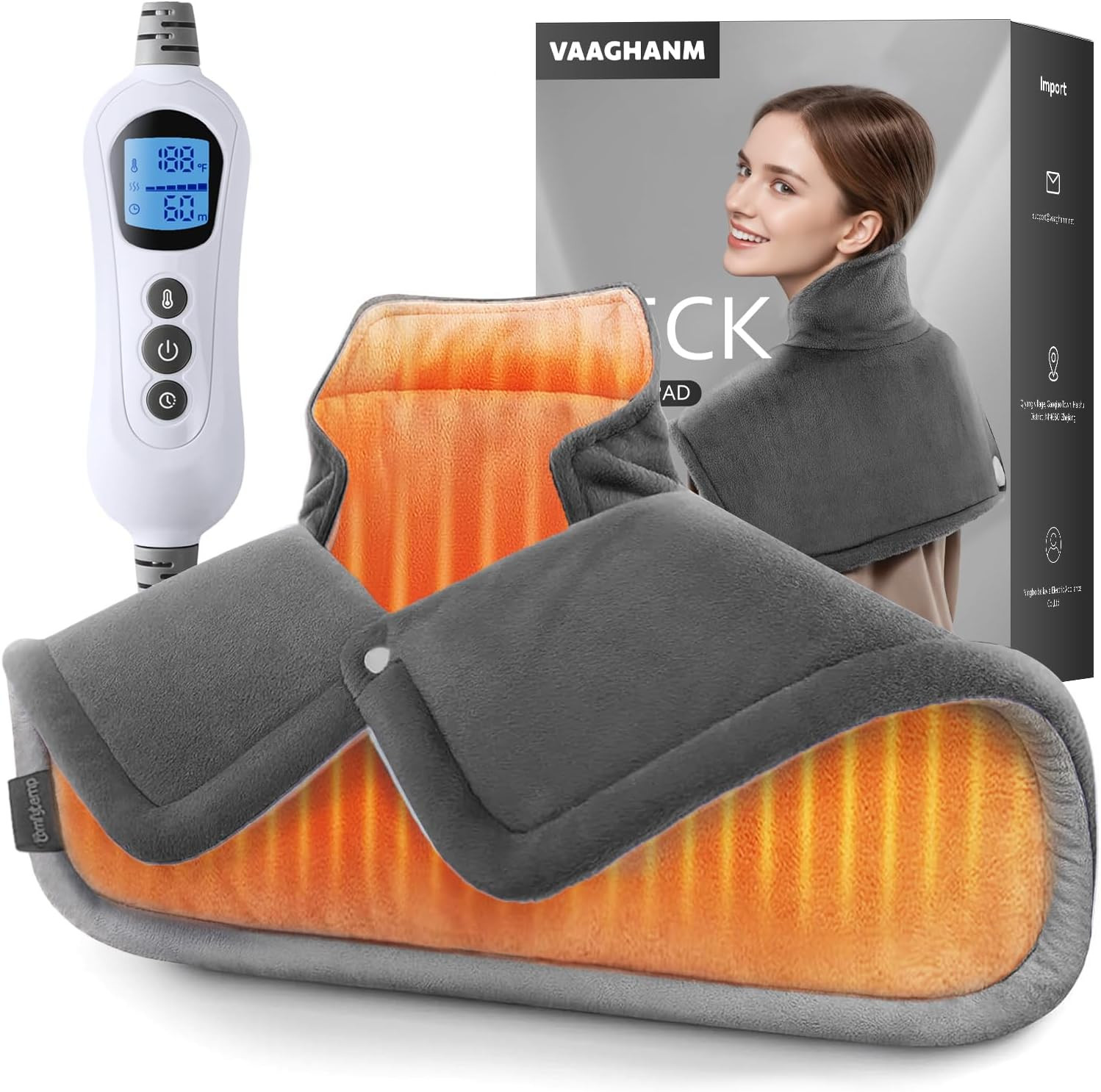 VAAGHANM Heating Pad: Electric Heat Pad for Pain Relief-Weighted Instant Heating Pads for Neck an... | Amazon (US)