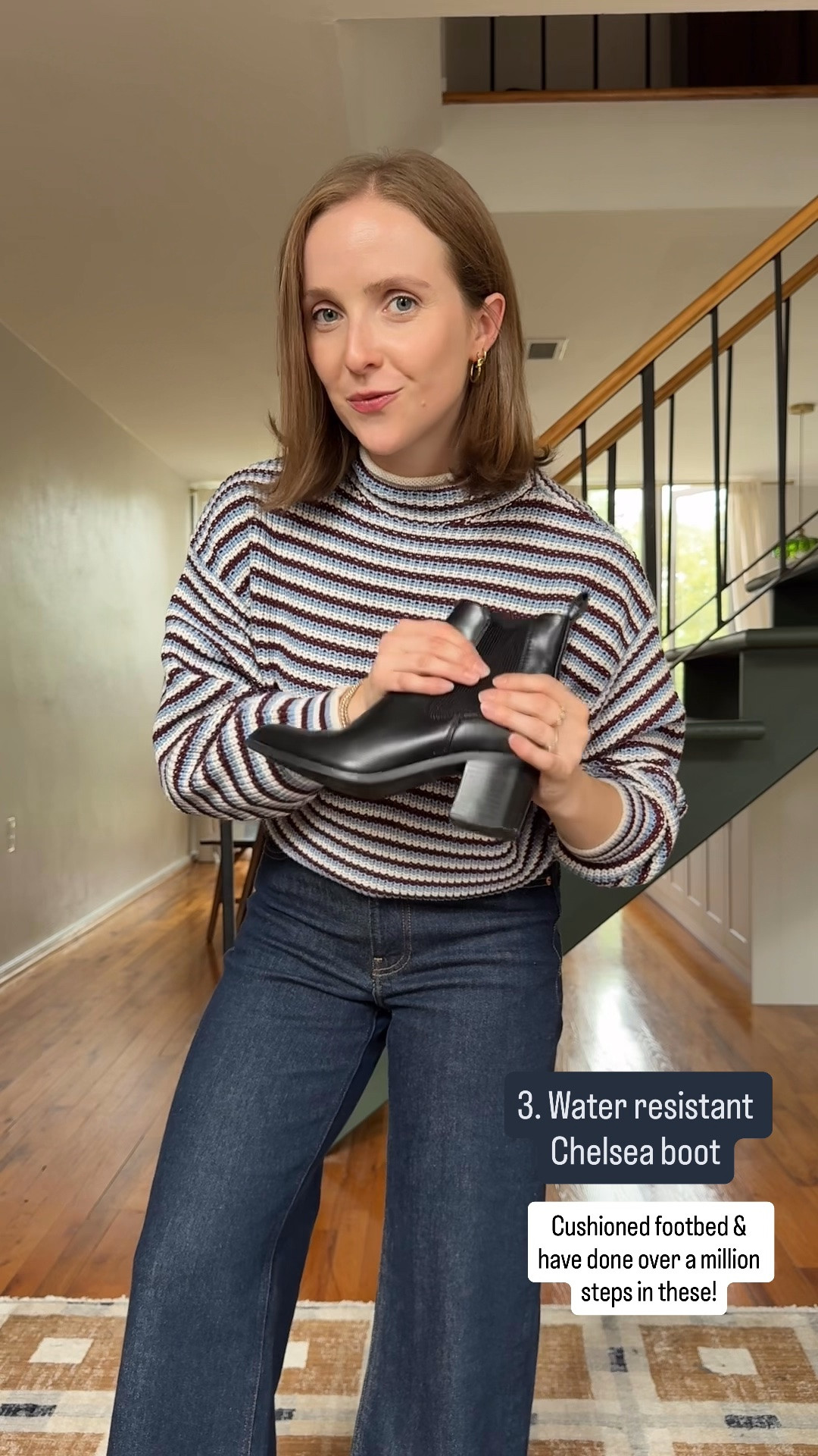 Fall boot essential! Water resistant boots with cushioned footbed run tts (wearing 6.5) 
Budget friendly boot I’ve owned and loved for 4 years and walked over a million steps in! 
Xs sweater 25 short jeans

#LTKootd #LTKdayinmylife #LTKSeasonal