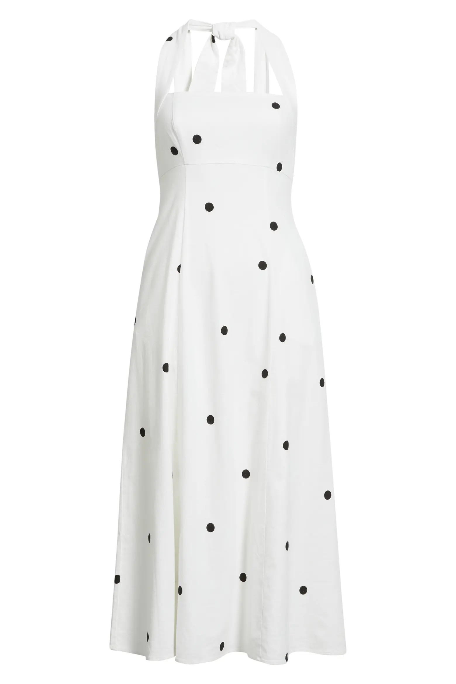 Linen Blend Halter Midi Dress (Women) | Nordstrom | Nordstrom