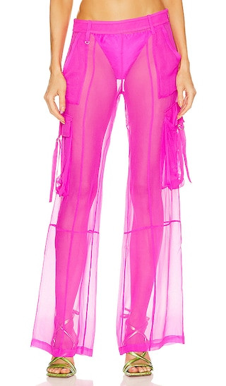 Viviane Silk Pant in Neon Pink | Revolve Clothing (Global)