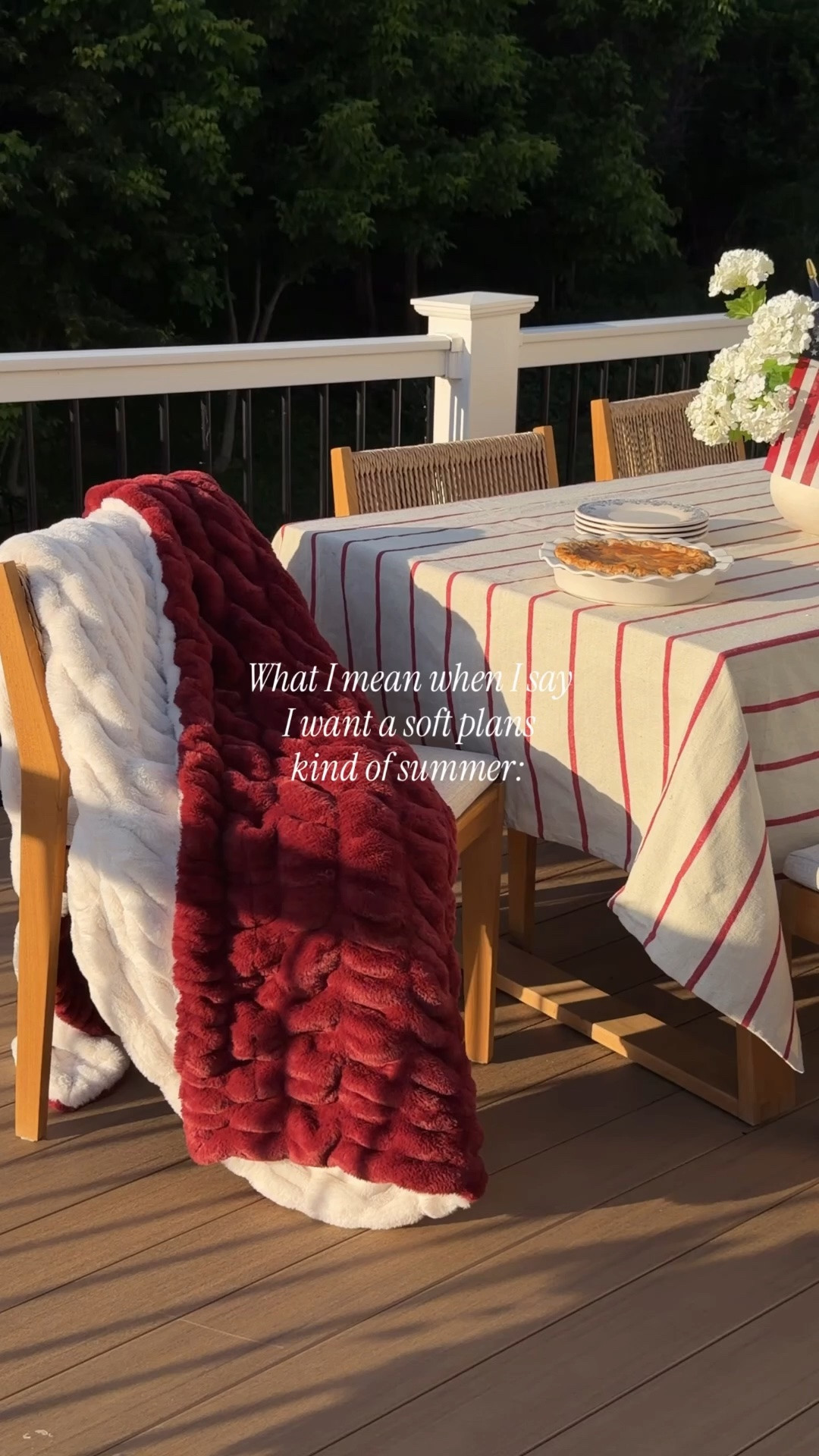 Pie on the porch. S’mores after dinner. Staying outside long after sunset because nobody’s ready to call it a night.

Lola Blankets new Americana Collection was made for these kinds of evenings. ❤️🤍💙

Use code TABLESHOPPECO35 for 35% off sitewide

Americana home | interior decor | home decor | interior decorating | home decor ideas | 90s era | 90s aesthetic | summer dessert | summer pie | dessert | tablescapes | patriotic decor | Americana summer | Fourth of July | 4th of July | Americana style | cozy home | summer decor | summer decorating | timeless interiors | hosting inspo | hosting at home | interior decor ideas | Americana styling | Americana decor ideas | east coast

#LTKSeasonal #LTKHome #LTKU
