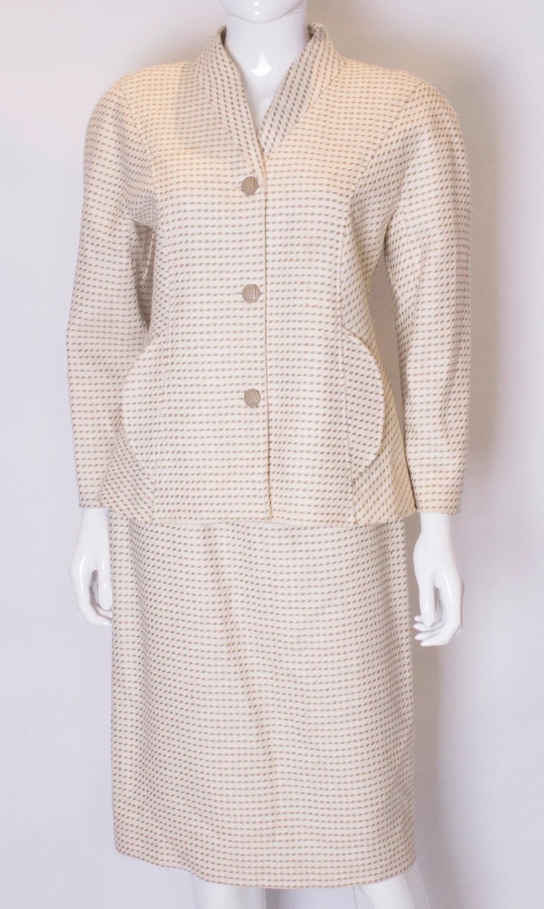 A Vintage 1980s cream Courreges Skirt Suit | Etsy (US)