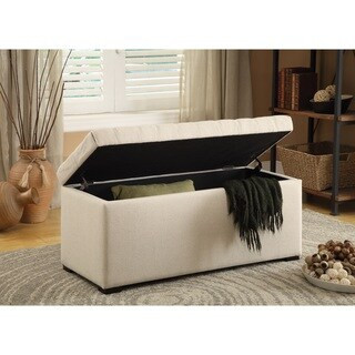 The Gray Barn Ragnarok Tufted Storage Bench (Linen White) | Bed Bath & Beyond