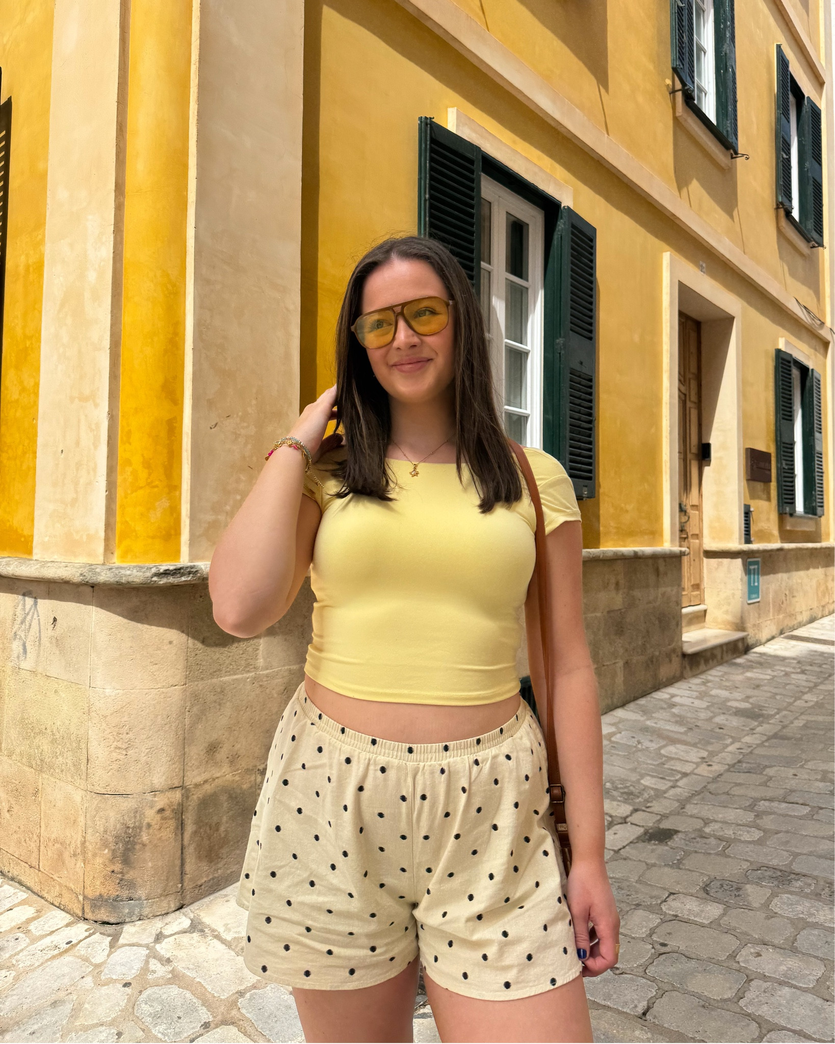 so ready for summer outfits!! 💛🌼🍯 #polkadots #polkadotshorts #yellowoutfit #hmhaul #butteryellow 

#LTKsummer #LTKeurope #LTKtravel