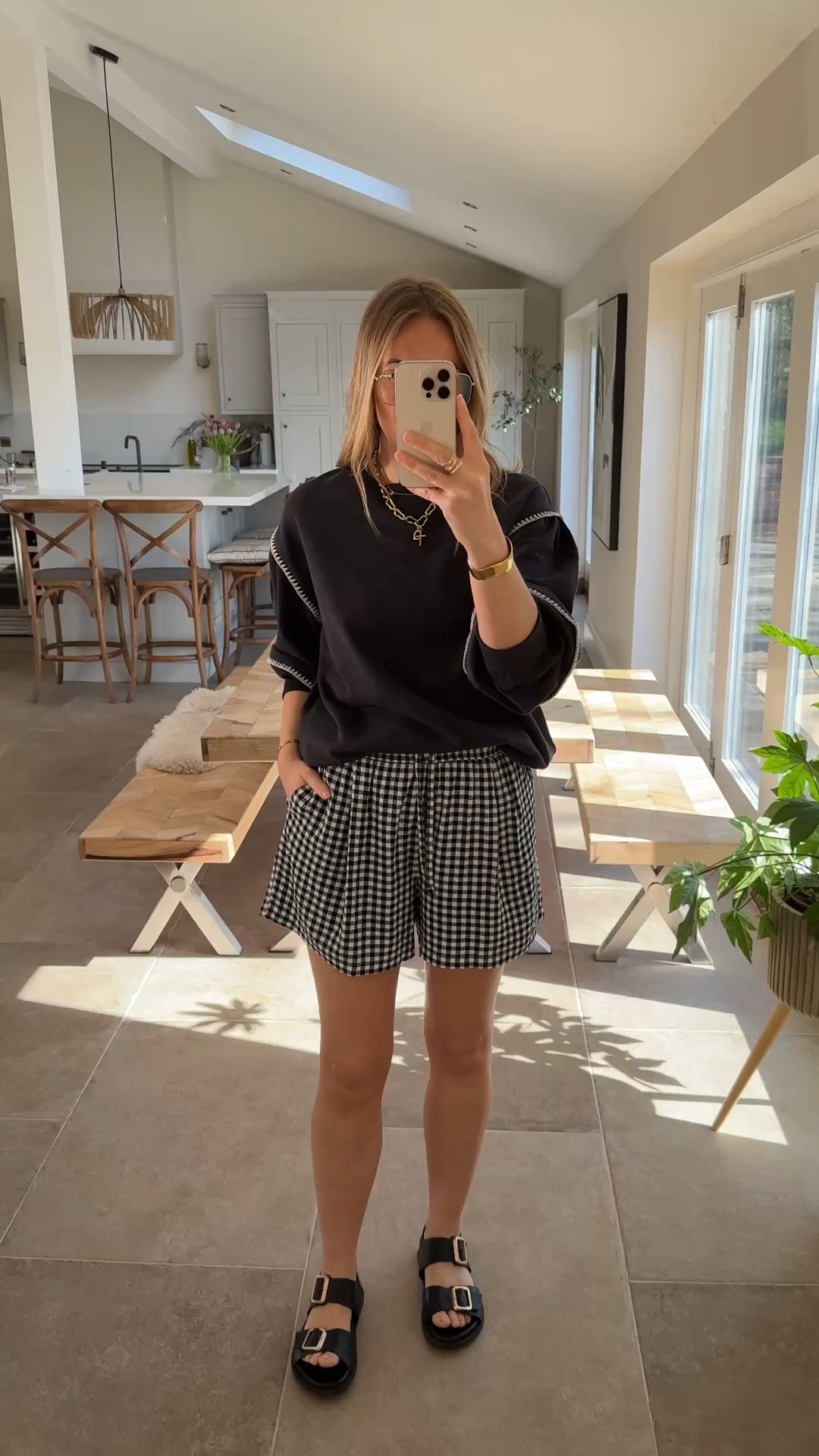 Casual summer shorts outfit. 
Lots of lovely feedback on these flowing gingham shorts , easy care , textured fabric , long enough and pockets - trust me they are brilliant. 
Styled with a simple vest top and sweatshirt 
I wear a large in the shorts 
(Generous 14) 
And a large in the sweatshirt 


Staycation
Shorts outfit 
Spring outfit 
British summer 

#LTKspring LTKAroundTheWorld #LTKsummer