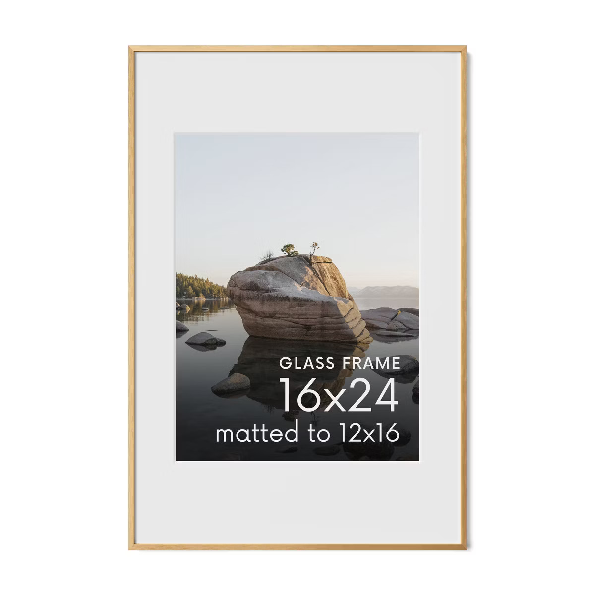 Haus and Hues Brushed Metal Single Picture Frame with Real Glass, Brass, 16x24 | Target
