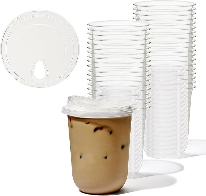TOSSWARE NATURAL 16oz Arc Bundle - Plant Based 98mm Clear Cold Cups + Sip Lids - Plastic Alternat... | Amazon (US)
