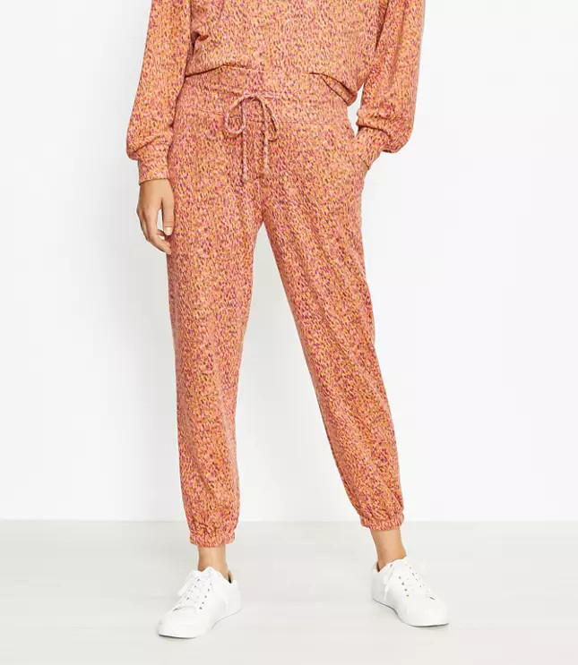 Lou & Grey Petaled Cozy Cotton Terry High Waist Sweatpants | LOFT