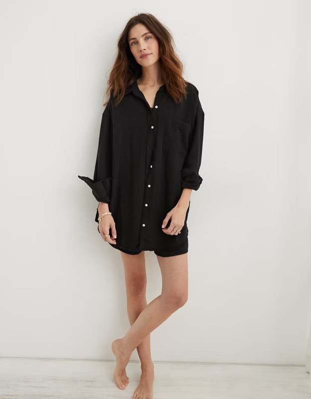 Aerie Pool-To-Party Cover Up Shirt | Aerie