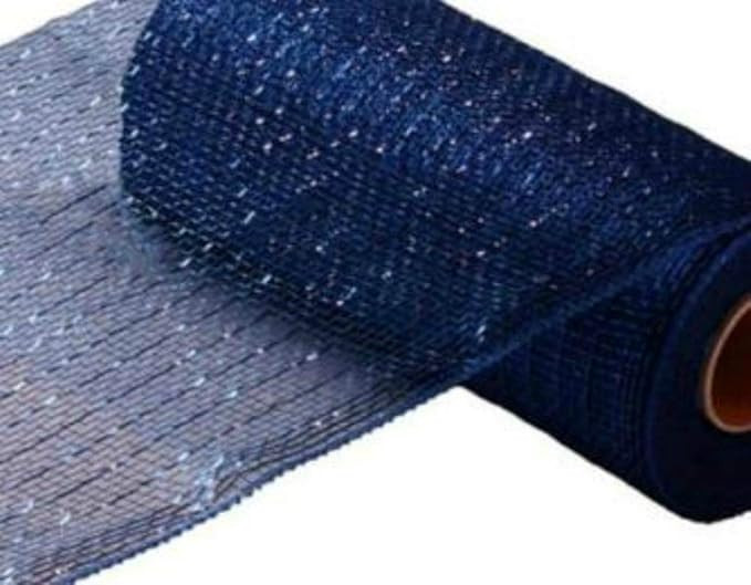 10 inch x 30 feet Deco Poly Mesh Ribbon - Value Mesh (Navy Blue, Royal Blue Foil) | Amazon (US)