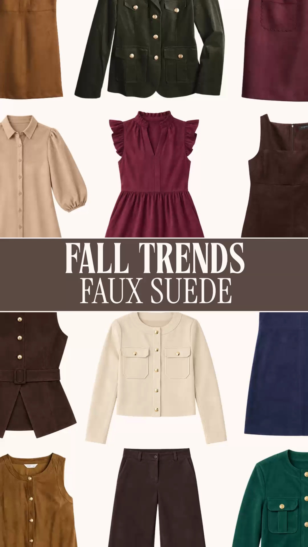 Faux suede fall outfits | suede dress women | suede skirt outfit | fall fashion 2026

Faux suede has taken over fall fashion, and I found the best dresses, skirts, jackets, vests and pants for bringing the trend into a real wardrobe.

The colors alone are enough to make me ready for September. Chocolate brown, cognac, camel, burgundy, navy, cream and forest green give these pieces that rich fall look while still coordinating easily with sweaters, blouses, boots and bags you already own.

If you want one complete outfit, start with a faux suede dress. The collared shirt dress works beautifully for teacher outfits, business casual workwear, church and Thanksgiving. The burgundy ruffle dress and chocolate brown sleeveless dress can carry you through fall date nights, family photos and holiday gatherings.

A faux suede skirt is the easiest way to wear the trend more often. Pair it with a crisp blouse now, then add a cable knit sweater, tights and boots as temperatures drop. The suede jackets and lady jackets add texture to jeans, trousers and dresses, while the vests and suede pants create polished fall outfits that still feel current.

These classic silhouettes make the trend wearable at any age, with options for fall outfits for women over 40, women over 50 and women over 60. Pick the dress, skirt or layer that fills a gap in your closet, then build several outfits around it through fall and winter.

Faux suede clothing women, suede outfits women, suede dress women, faux suede dress, suede shirt dress, suede mini dress, suede skirt women, faux suede skirt, brown suede skirt outfit, burgundy suede dress, suede jacket women, faux suede jacket, suede lady jacket, suede vest women, suede pants women, fall outfits women 2026, fall dresses women, teacher outfits fall, work outfits women, family photo outfits, Thanksgiving outfit women, fall outfits women over 40, fall outfits women over 50, fall fashion over 60, preppy fall style, affordable fall fashion

#LTKFindsUnder50 #PreppyStyle #FallOutfits #FallDress #TeacherOutfits #WorkOutfits #FauxSuede #FallDresses

#LTKSeasonal #LTKOver40 #LTKWorkwear