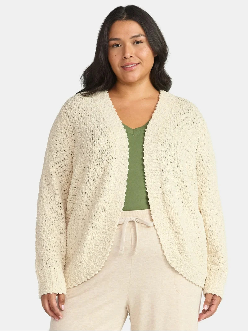 Terra & Sky Women's Plus Size Chenille Cocoon Cardigan Sweater, Midweight, Sizes 0X-5X | Walmart (US)
