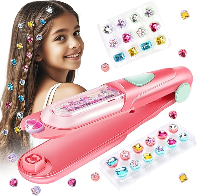 Hair Gem Stamper Kit, Bling Hair Jewels for Girls Toys, Hair Styling Tool with Reusable Shining D... | Amazon (US)