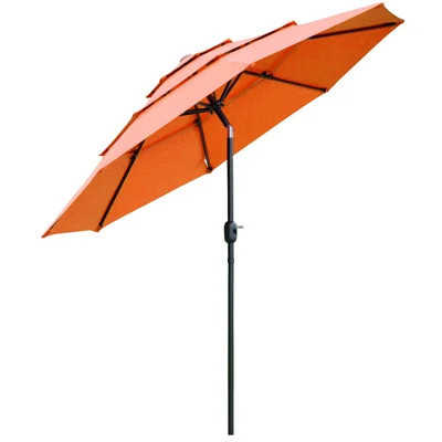3 Tiers Patio Umbrella Outdoor Market Umbrella With Crank, Push Button Tilt For Deck, Backyard And Lawn (Without Base) | Wayfair North America