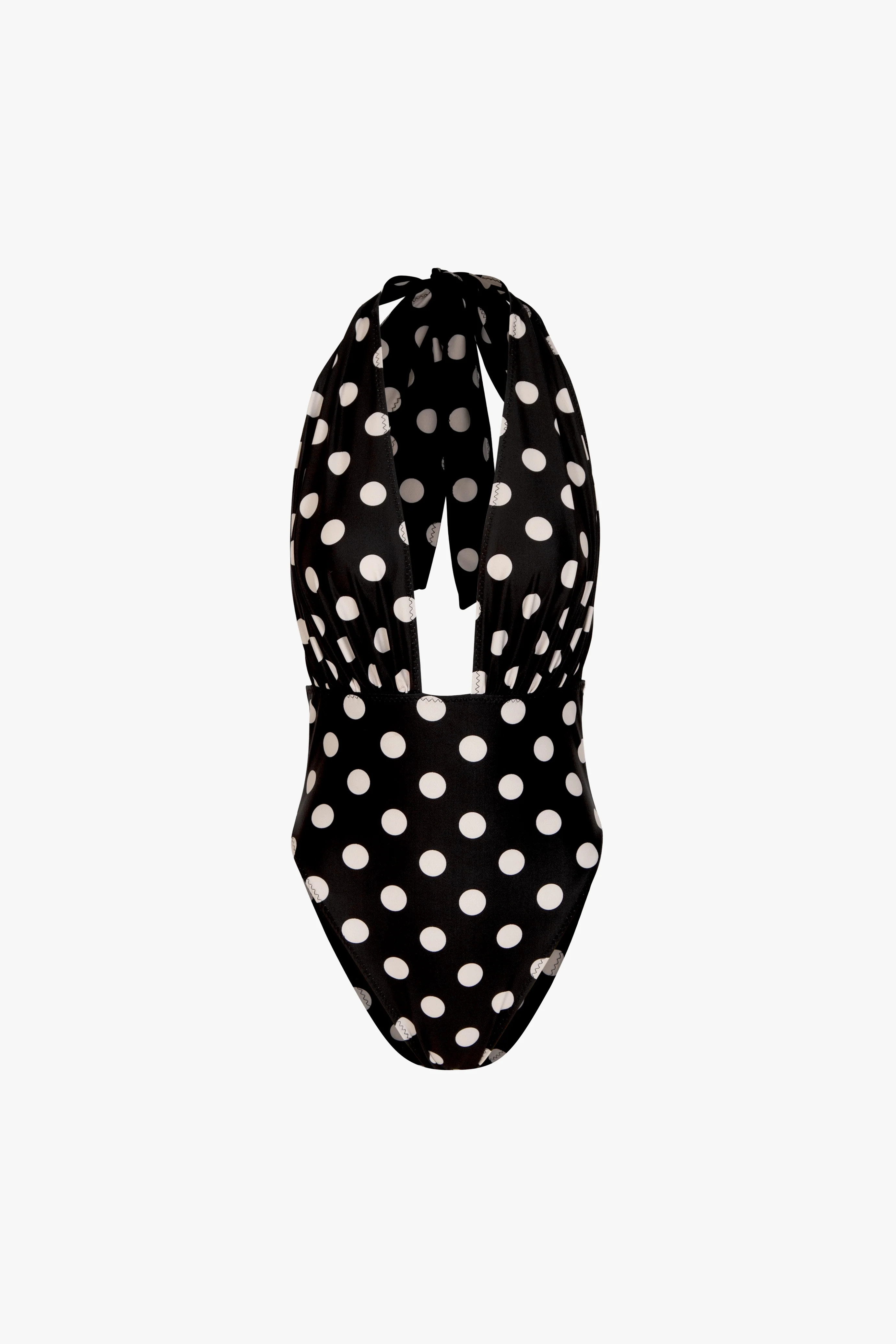 V One Piece (Black Taupe Polka Dot) | SAME