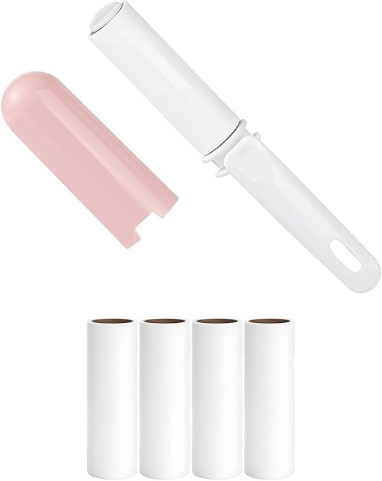 Mini Travel Lint Roller with Cover and 4 Refills Total 150 Sticky Sheets Compact Lint Roller for ... | Amazon (US)