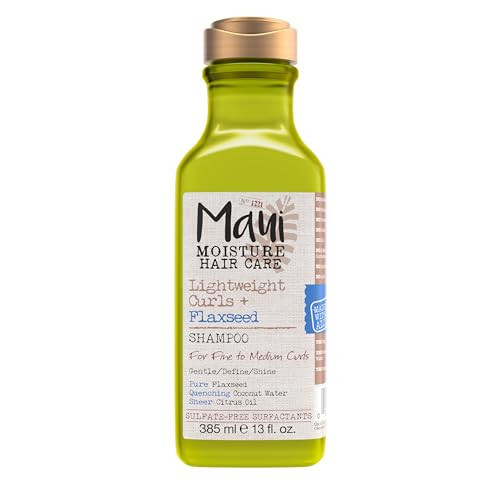 Maui Moisture Lightweight Curls + Flaxseed Shampoo, Paraben Free, Silicone Free, 13 Fl Oz,Green | Amazon (US)