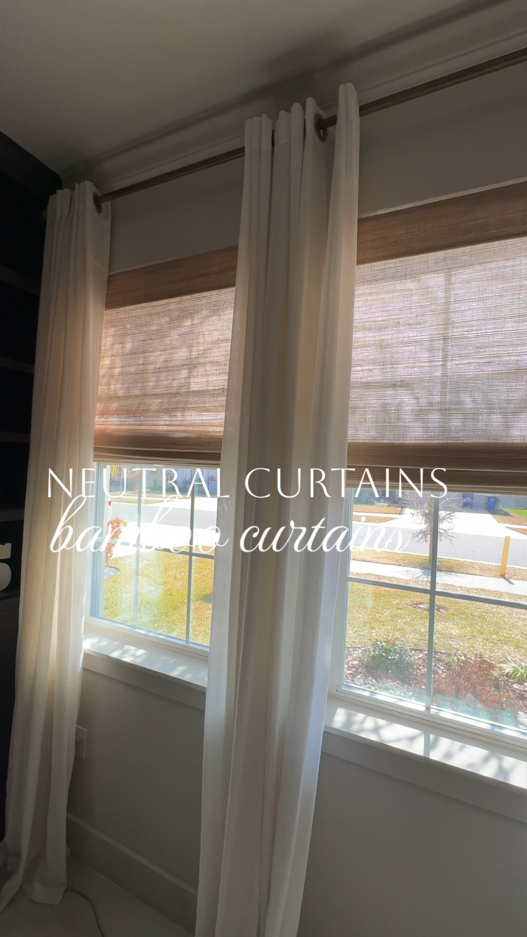 I loved these bamboo shades so much in our living room that I had to add them to the office too 🤍

They let in the prettiest soft light during the day while still giving us privacy at night — the perfect balance of cozy and functional.

Mine are from the Ramie Woven Bamboo Collection (Coconut TJU-04) with a white lining. They’re OEKO-TEX® certified, ship fast, and come with a 1-year warranty.

For reference, my windows are 34 ¼” wide x 60” high. I chose a standard inside mount, set about ¾” in from the front of the frame, and about 2” in from each side. Super easy to adjust once mounted so they look perfectly centered.

#HomeDecor
#WindowTreatments
#BambooShades #NeutralHome #InteriorDesign