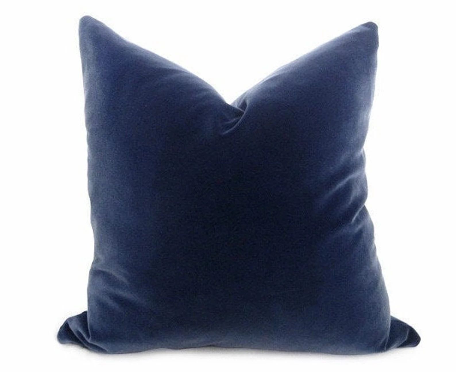 PLUSH Velvet Pillow Cover  Denim Navy  MORE SIZES  Navy | Etsy | Etsy (US)
