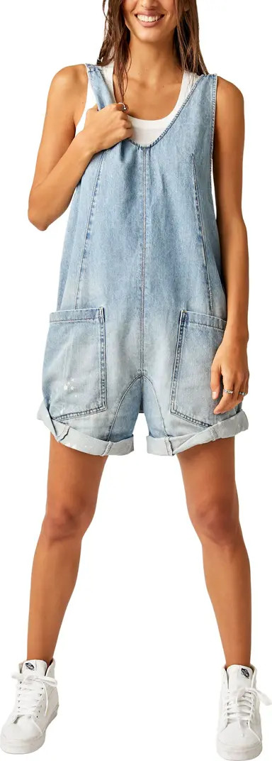 High Roller Denim Short Overalls | Nordstrom
