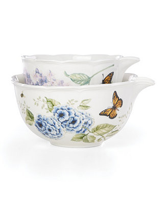 Lenox Butterfly Meadow Kitchen Set/2 Mixing Bowls - Macy's | Macy's