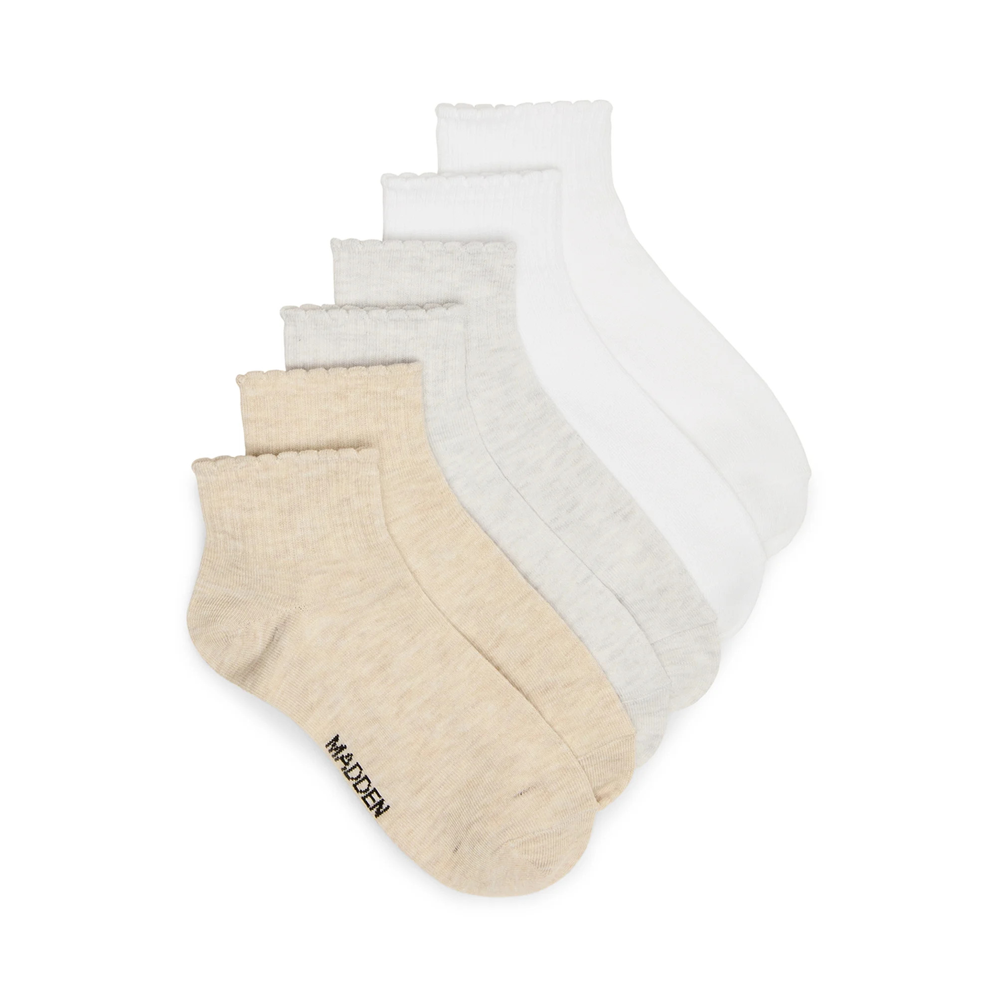 Madden NYC Women's Quarter Sock, 6-Pack, Fits Shoe Size 5-10 | Walmart (US)