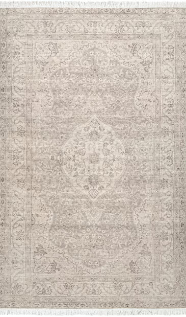 Light Gray Cataleya Plated Medallion Area Rug | Rugs USA