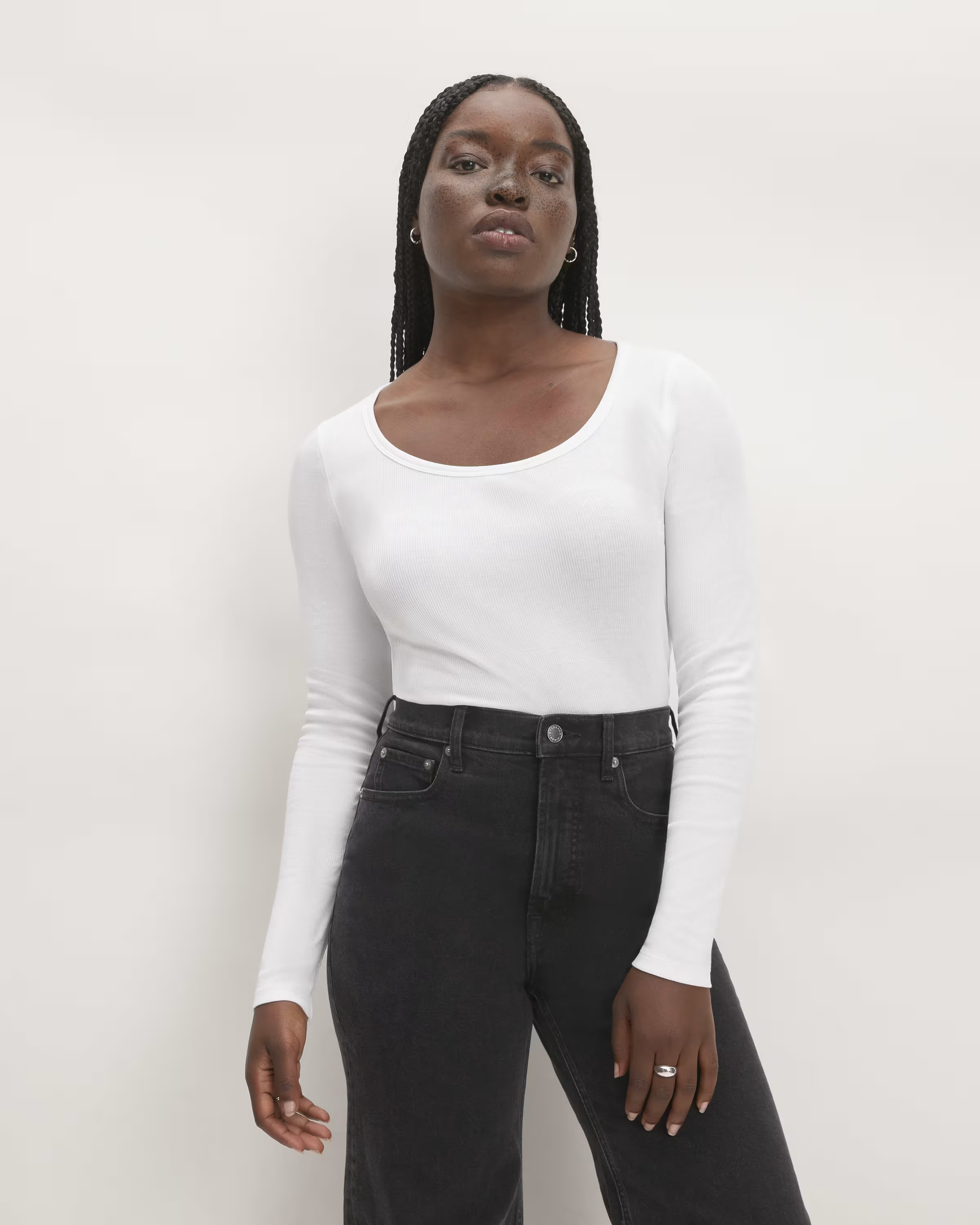 The Supima® Micro-Rib Long-Sleeve Scoop-Neck | Everlane