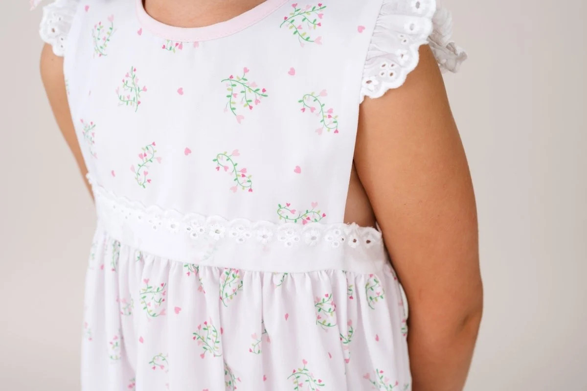 Pinafore Dress - Love You Bunches, Peony Pink | Lullaby Set