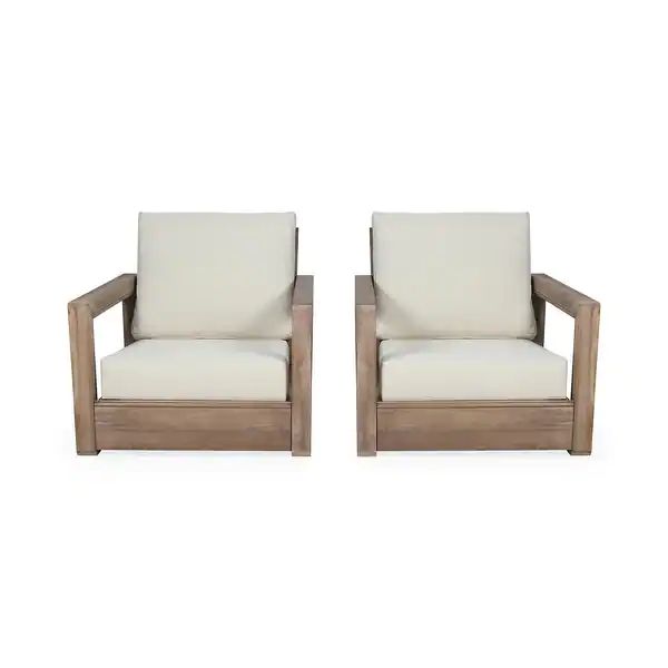 Westchester Acacia Wood Club Chairs by Christopher Knight Home - Overstock - 31449818 | Bed Bath & Beyond