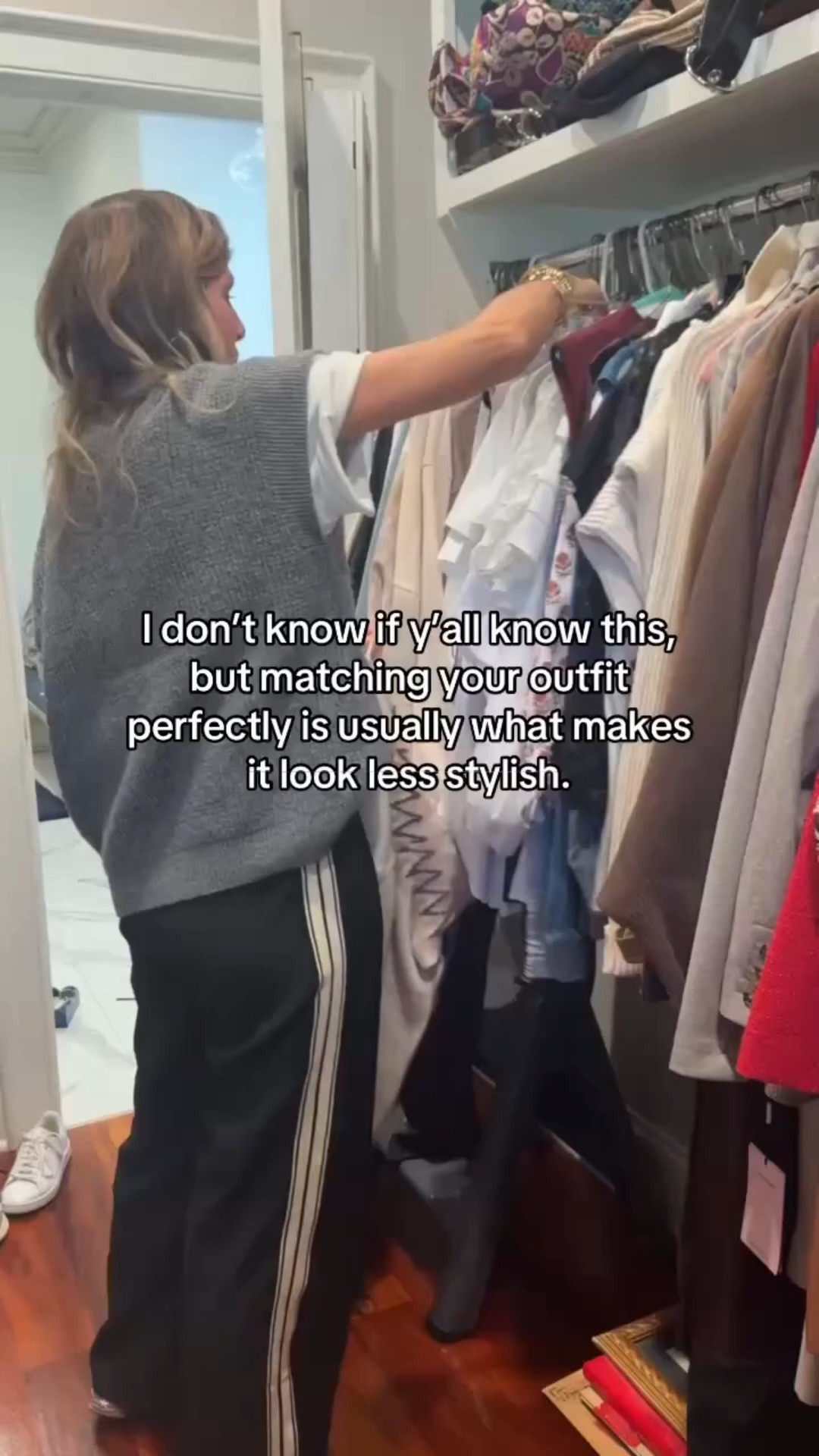The outfits that look the most effortless usually have a little contrast. 

Think: 
• sporty sneakers with a feminine dress 
• structured pieces with relaxed pieces 
• polished accessories with casual basics 

When everything matches perfectly, an outfit can start to feel predictable. 

The magic is often in the mix. 

#styletips #fashionadvice #personalstyle #outfitideas #styleinspo