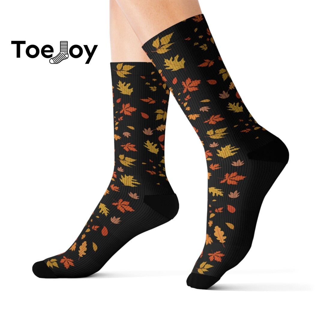Autumn Socks, Autumn Leaves Socks, Fall Leaves Socks, Awesome Autumn Socks, Leaf Socks, Fall Seas... | Etsy (US)