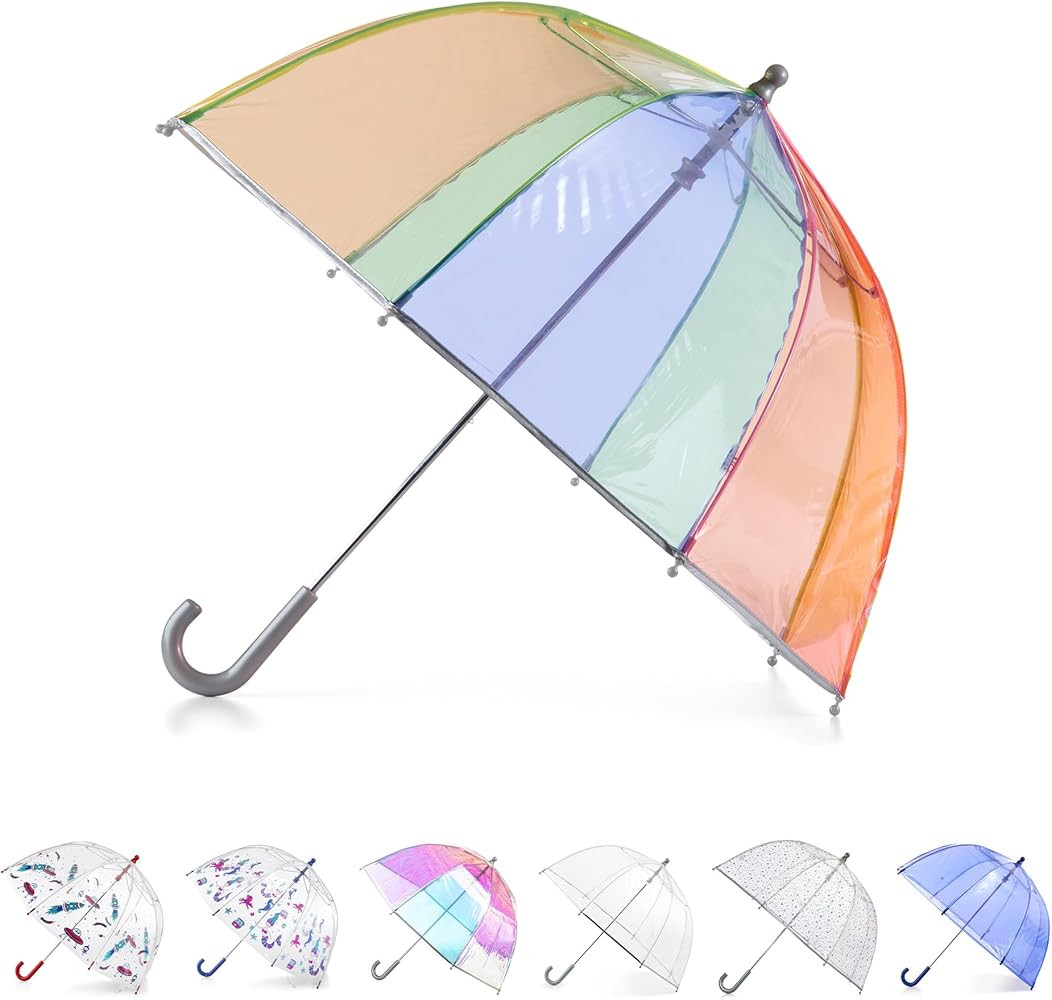 totes Kids Clear Lightweight Dome Canopy Bubble Umbrella with Wind and Rain Protection | Amazon (US)
