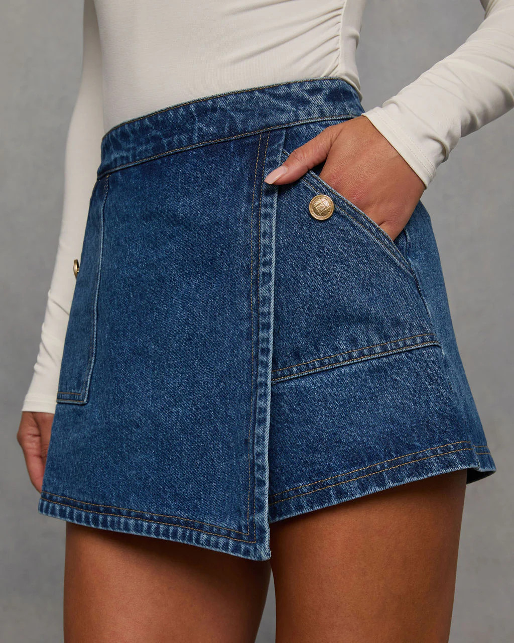 Fiona Denim Mini Skort | VICI