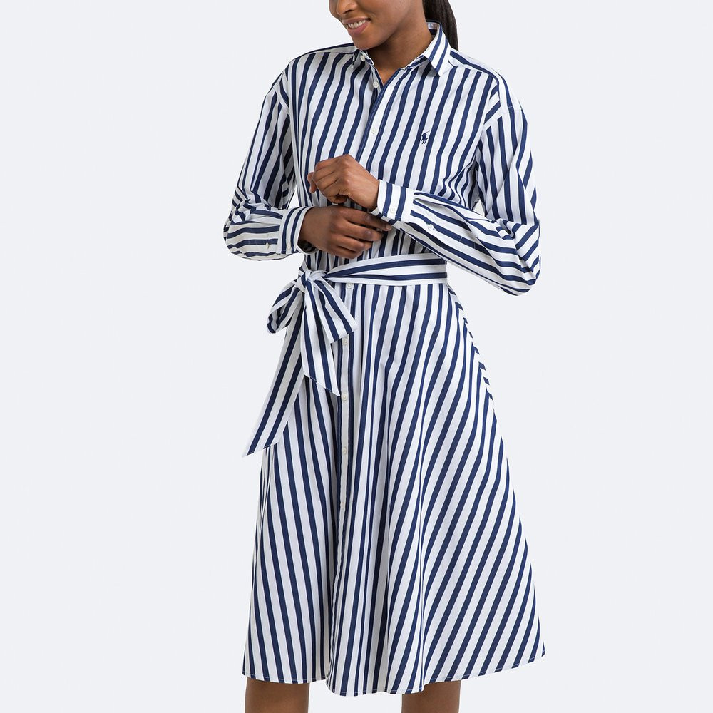 Striped Shirt Dress with Long Sleeves | La Redoute (UK)