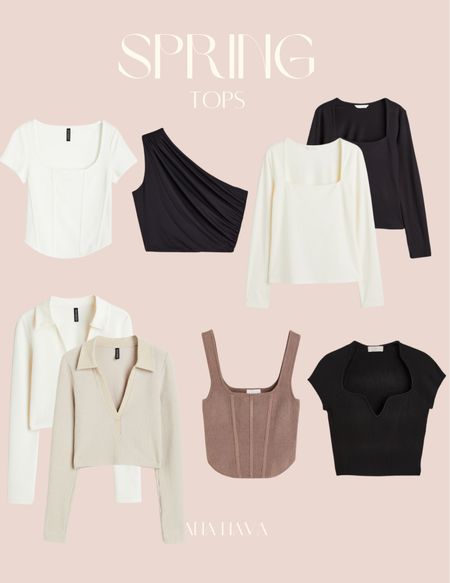 H&M Spring Tops! 
new arrivals, cropped top, long sleeve top, corset top, basics, one shoulder top

#LTKstyletip #LTKunder50