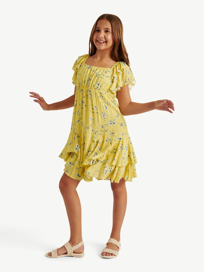 Justice Girls Flutter Sleeve Dress, Sizes XS - XLP | Walmart (US)