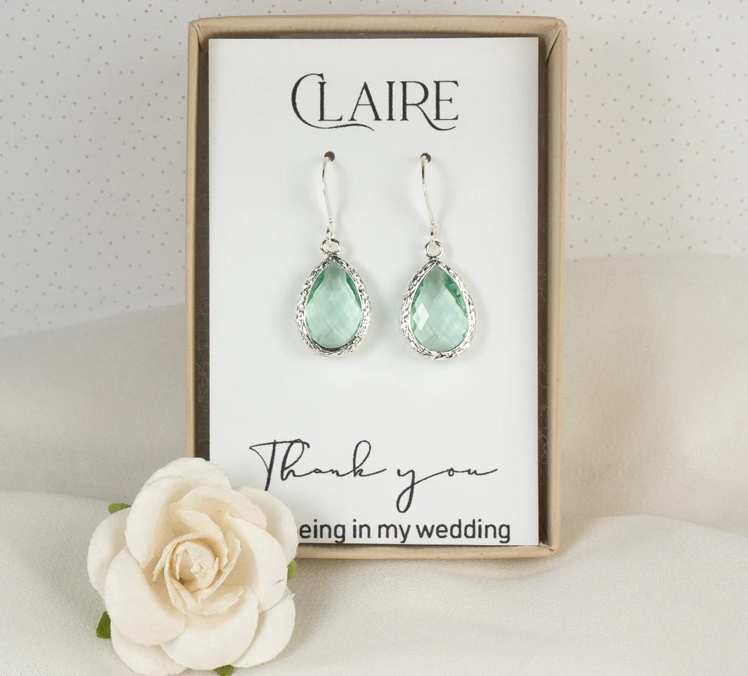 Light Green Silver Earrings  Sage Green Wedding  Prasiolite - Etsy | Etsy (US)